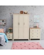 3 Piece Bedroom Set (3 Door Wardrobe, 2+2 Chest, 2 Drawer Bedside) 