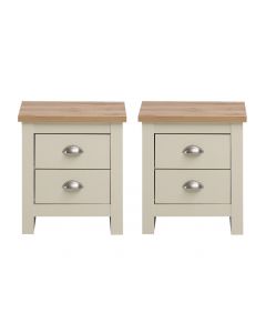 2x Nightstand With 2 Drawers