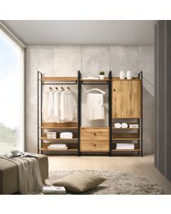 3 Piece Bedroom Furniture Set Open Wardrobes