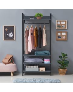 Open Wardrobe with 4 Shelves
